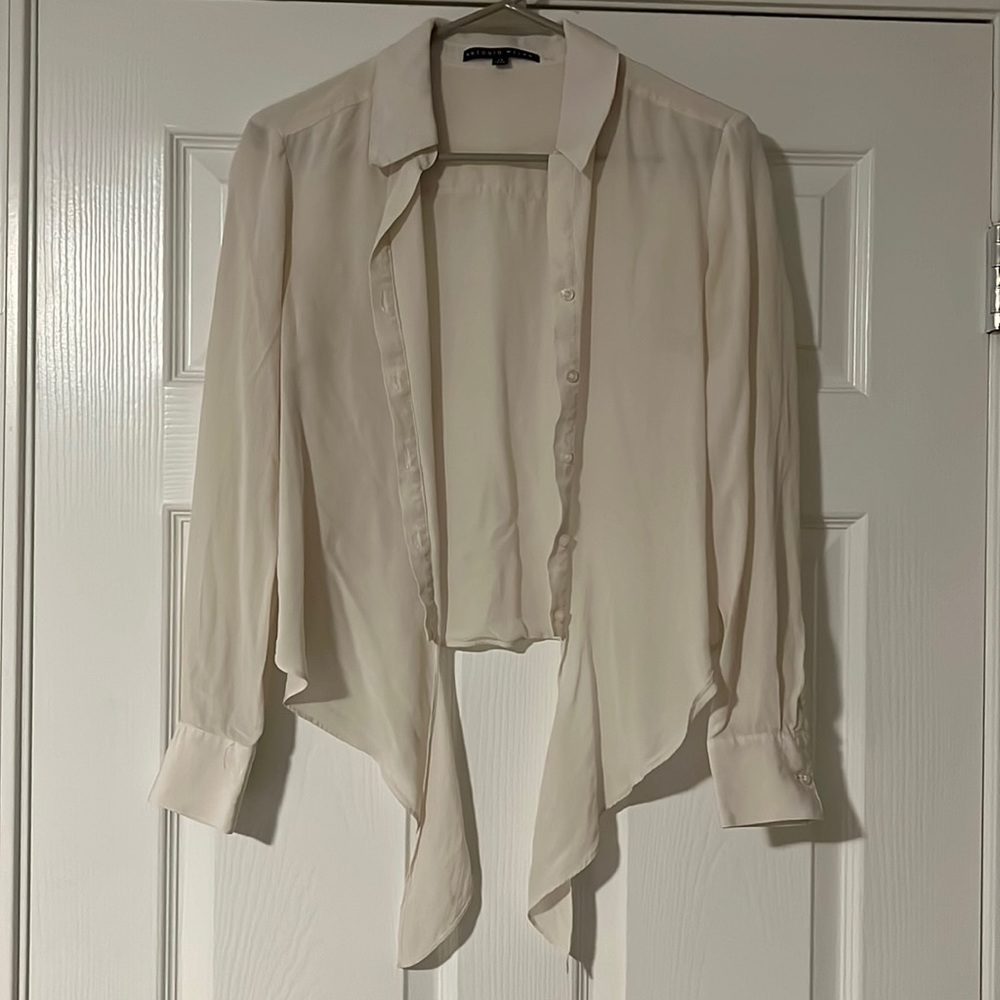 Antonio Melani White Collared Blouse